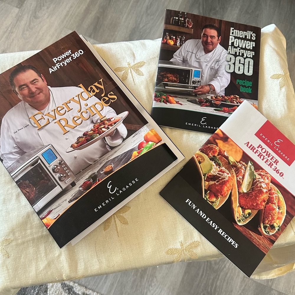 Emeril Lagasse Power Airfryer 360 Cookbook / Recipe Book Bundle of 3.